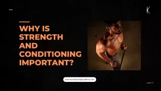 why is strength and conditioning important