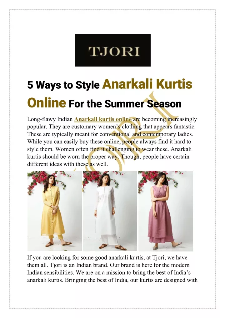 style anarkali kurtis