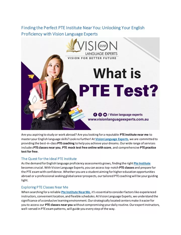 finding the perfect pte institute near