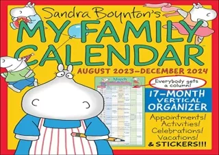 Download Sandra Boynton's My Family Calendar 17-Month 2023-2024 Family Wall Cale