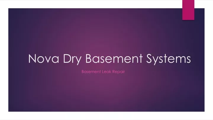 nova dry basement systems