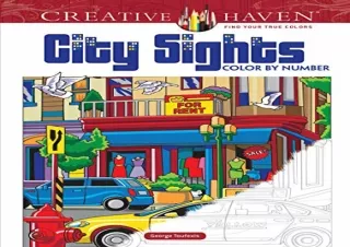 Download (PDF) Creative Haven City Sights Color By Number (Adult Coloring Books: