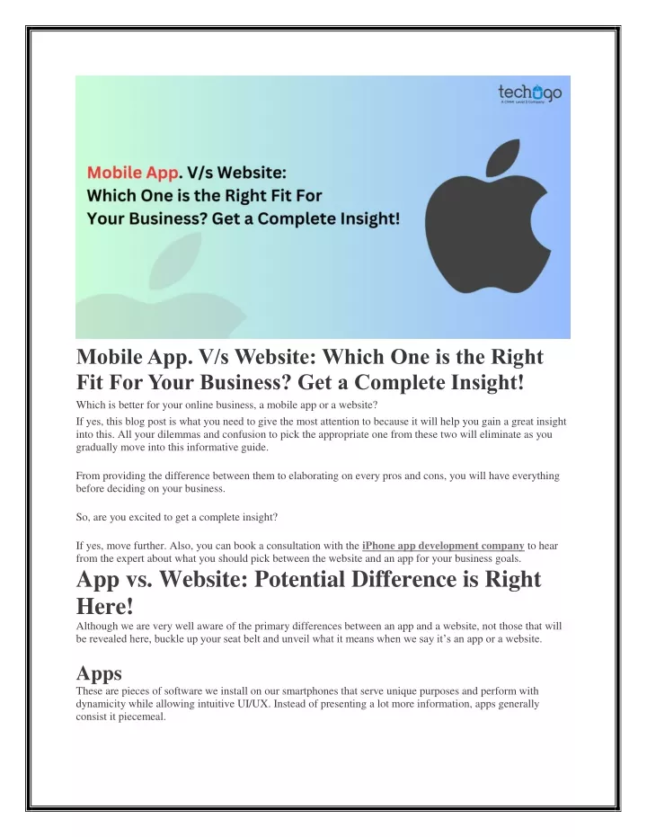mobile app v s website which one is the right