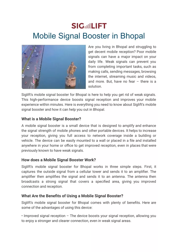 mobile signal booster in bhopal