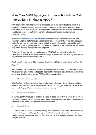 How Can AWS AppSync Enhance Real-time Data Interactions in Mobile Apps_