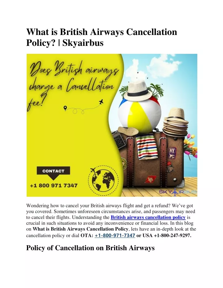 PPT - What Is British Airways Cancellation Policy PowerPoint ...