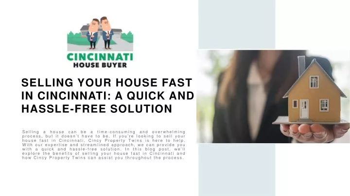 selling your house fast in cincinnati a quick and hassle free solution