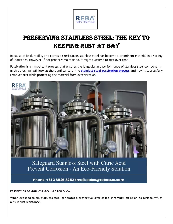preserving stainless steel the key to preserving