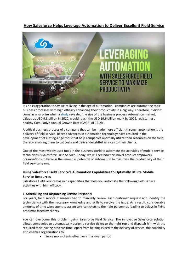 how salesforce helps leverage automation