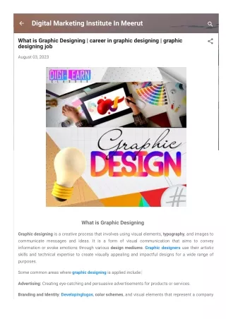 What is Graphic Designing | career in graphic designing | graphic designing job