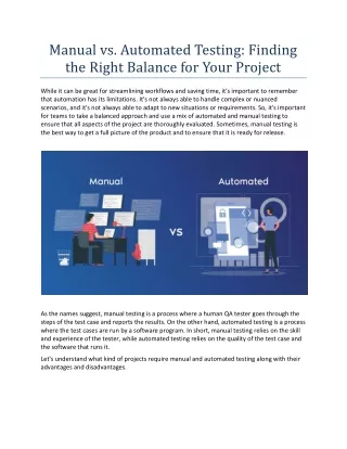 manual vs automated testing finding the right