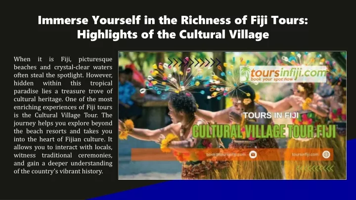 immerse yourself in the richness of fiji tours