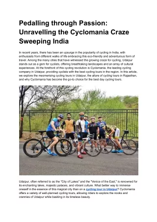 Pedalling through Passion_ Unravelling the Cyclomania Craze Sweeping India