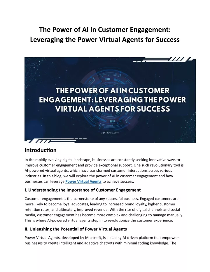 the power of ai in customer engagement leveraging