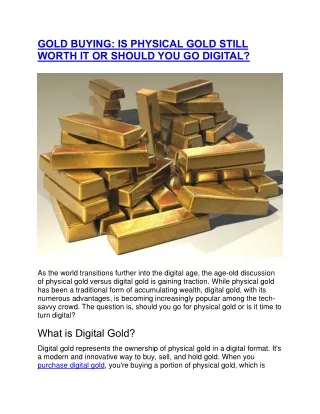 Digital and Physical Gold