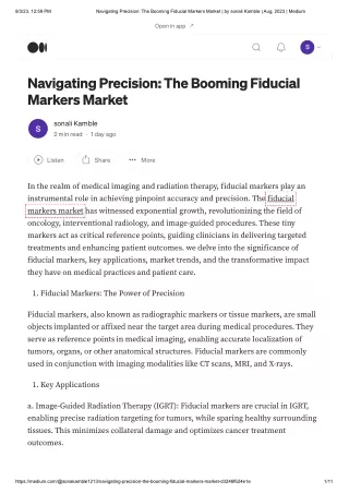 Fiducial Markers Market