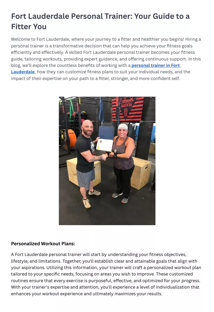 fort lauderdale personal trainer your guide