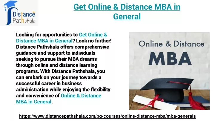 get online distance mba in general