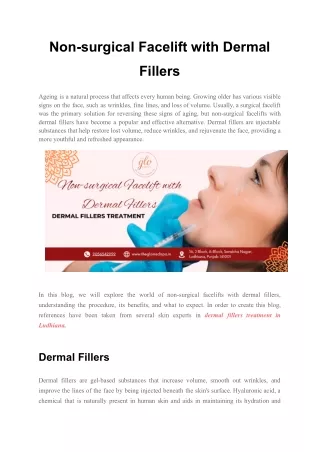 Non-surgical Facelift with Dermal Fillers