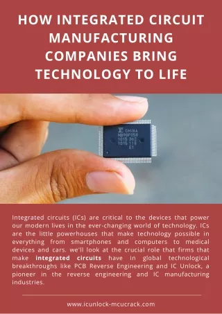 How Integrated Circuit Manufacturing Companies Bring Technology to Life