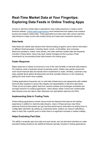real time market data at your fingertips