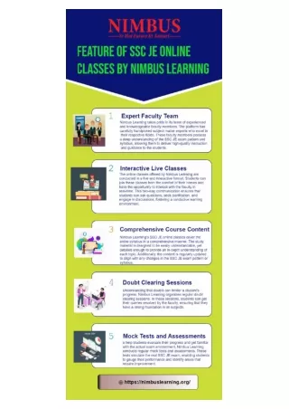 feature of SSC JE Online classes By Nimbus learning