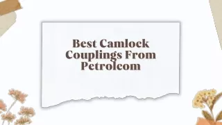 Best Camlock Couplings From Petrolcom