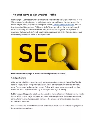 7 Best SEO Tips to Increase Your Website Traffic