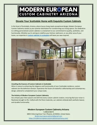 Elevate Your Scottsdale Home with Exquisite Custom Cabinets