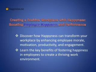 Creating a Positive Workplace with Happyness
