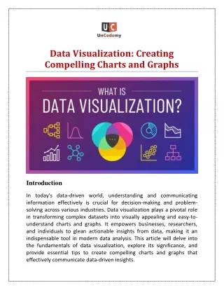 Data Visualization: Creating Compelling Charts and Graphs