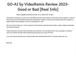 GO-AI Review by VideoRemix- Good or Bad [100% Real Info]