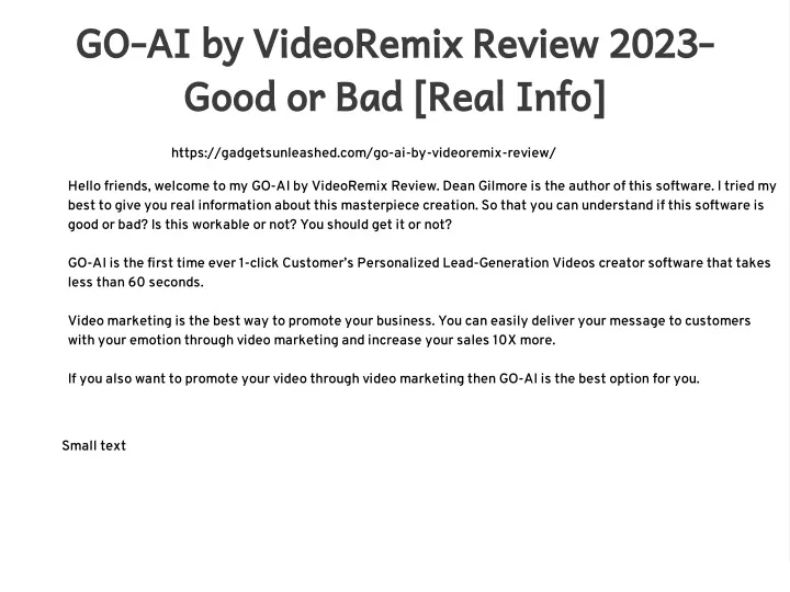 go ai by videoremix review 2023 good or bad real