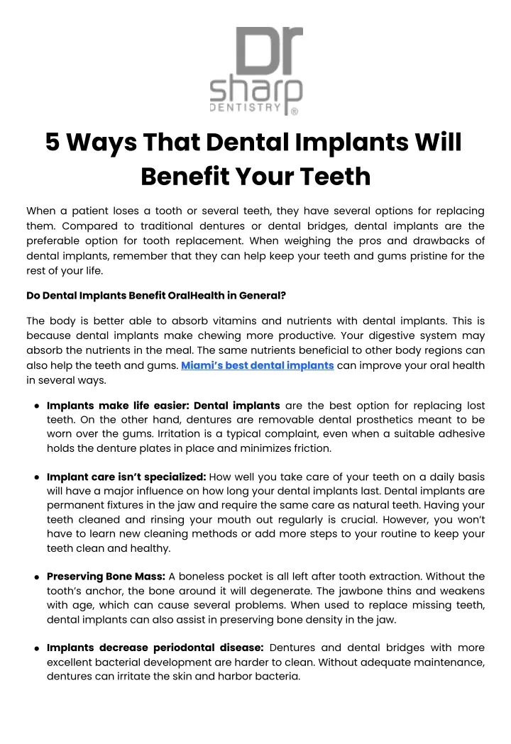 5 ways that dental implants will benefit your