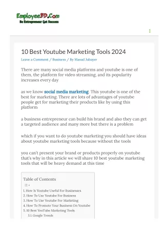 10 Best Youtube Marketing Tools