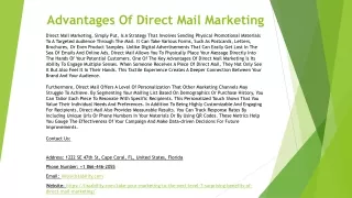 Advantages Of Direct Mail Marketing