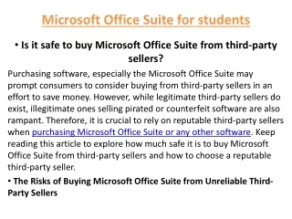 Microsoft Office Suite for students