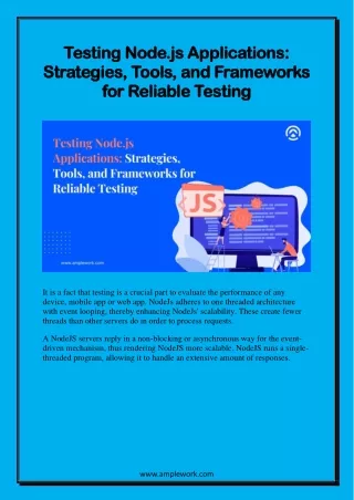 Testing Node.js Applications:Strategies, Tools & Frameworks for Reliable Testing