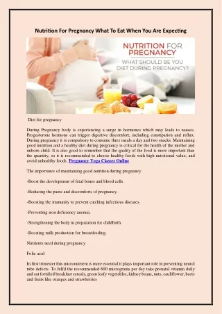 Nutrition For Pregnancy What To Eat When You Are Expecting