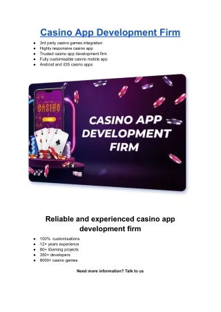 Casino App Development Firm