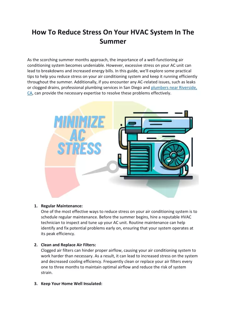 how to reduce stress on your hvac system