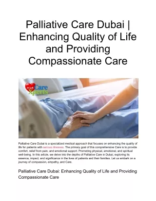 Palliative Care Dubai _ Enhancing Quality of Life and Providing Compassionate Care (1)