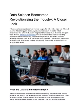 Data Science Bootcamps Revolutionising the Industry_ A Closer Look