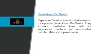 Detroit Airport Car Service  Viprideway.com