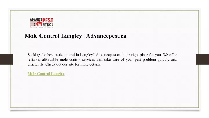 mole control langley advancepest ca