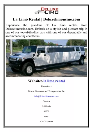 La Limo Rental  Deluxelimousine.com