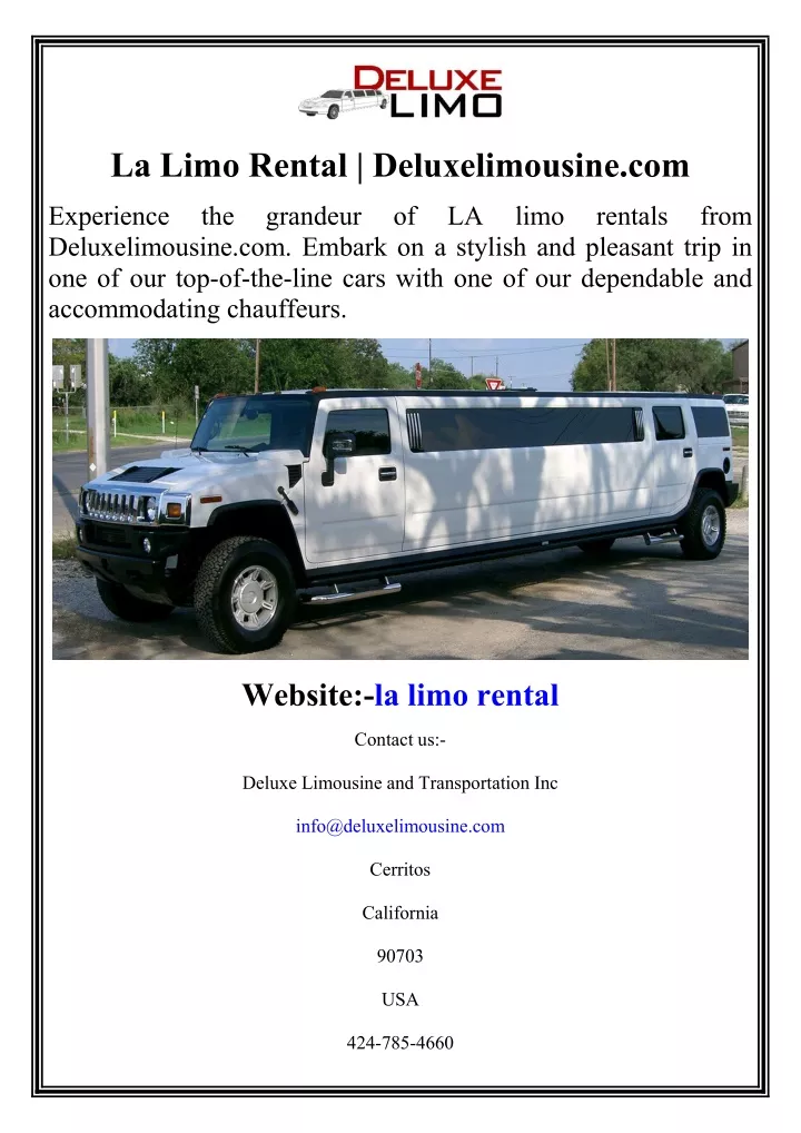 la limo rental deluxelimousine com