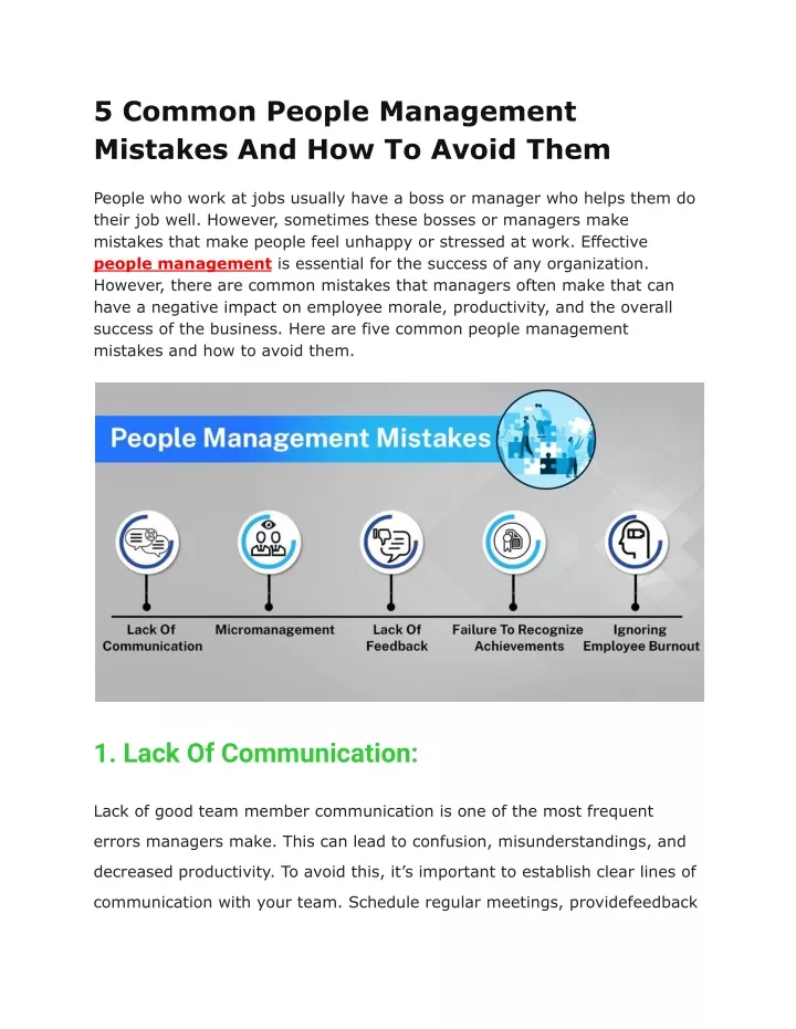 5 common people management mistakes