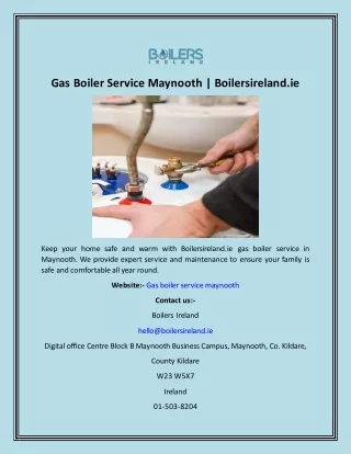Gas Boiler Service Maynooth  Boilersireland.ie