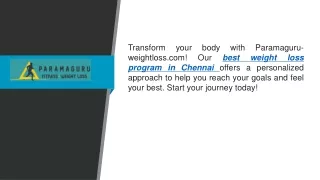 Best Weight Loss Program In Chennai Paramaguru-weightloss.com